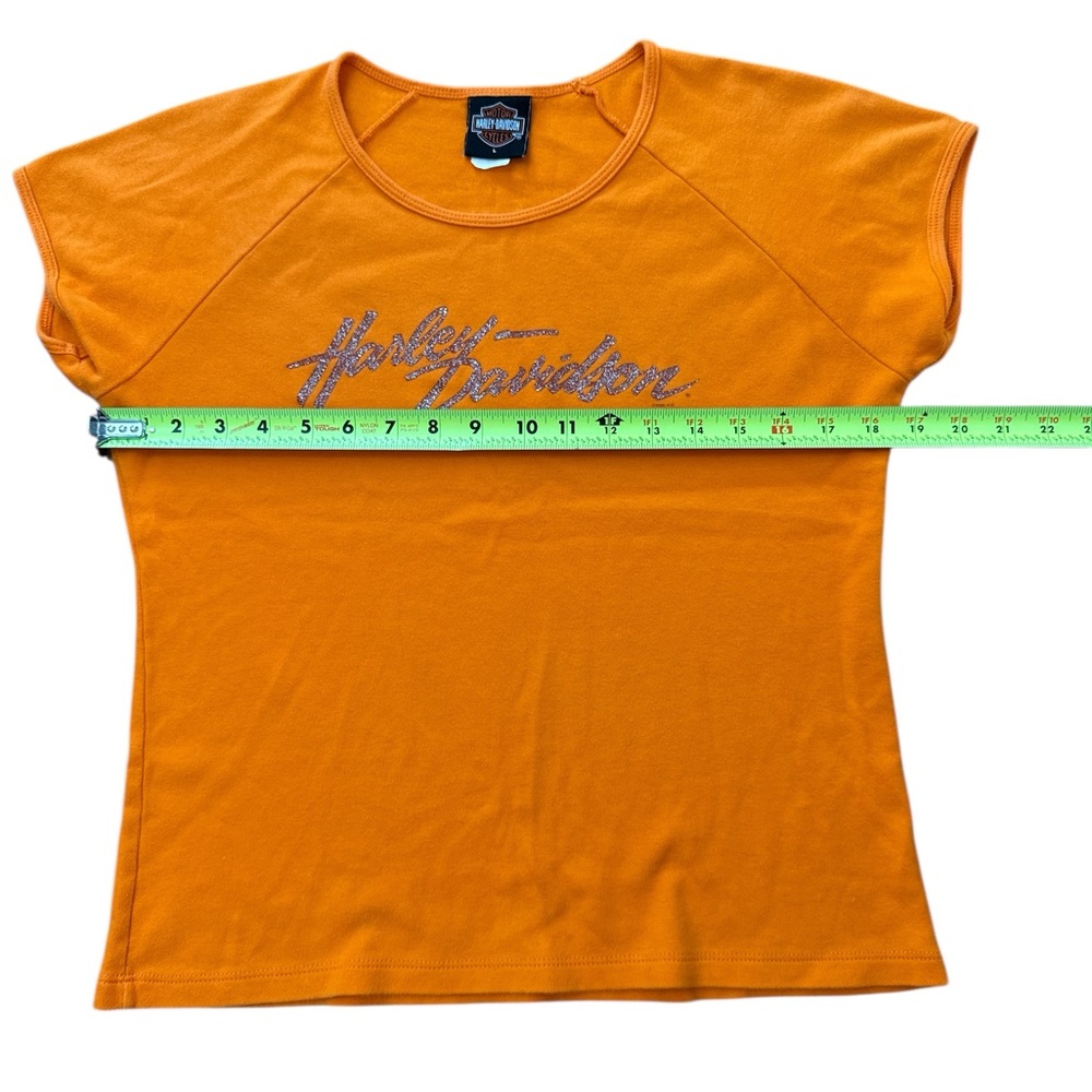 Vintage Harley Davidson Women’s Orange Top/Shirt‎ Size L USA Made Stl Mo Harley - Picture 5 of 8